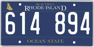 RI license plate 614894
