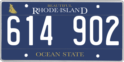 RI license plate 614902