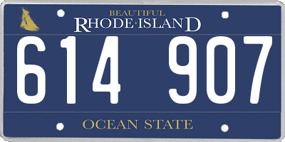 RI license plate 614907