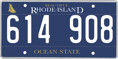 RI license plate 614908