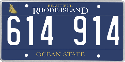 RI license plate 614914