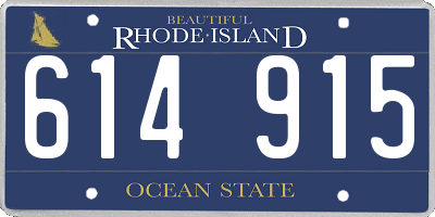 RI license plate 614915