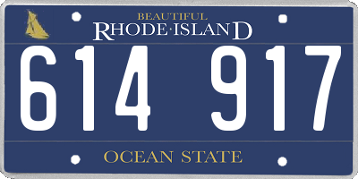 RI license plate 614917