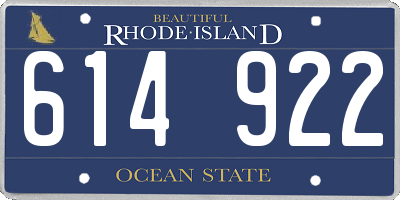 RI license plate 614922