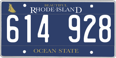 RI license plate 614928