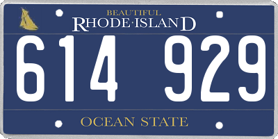 RI license plate 614929
