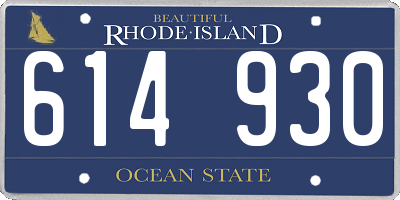 RI license plate 614930
