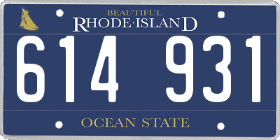 RI license plate 614931