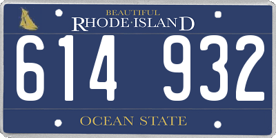 RI license plate 614932