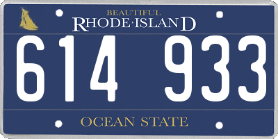 RI license plate 614933