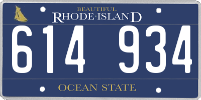 RI license plate 614934