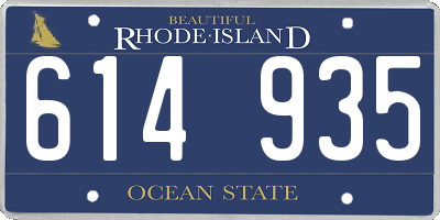 RI license plate 614935