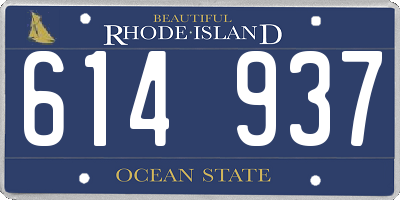 RI license plate 614937