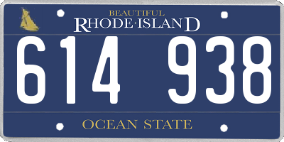 RI license plate 614938