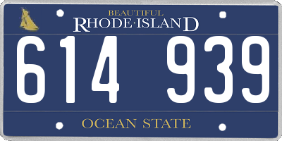 RI license plate 614939