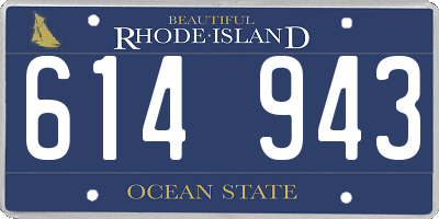 RI license plate 614943