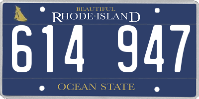 RI license plate 614947