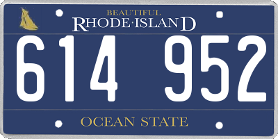 RI license plate 614952