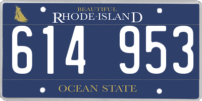 RI license plate 614953