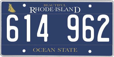 RI license plate 614962