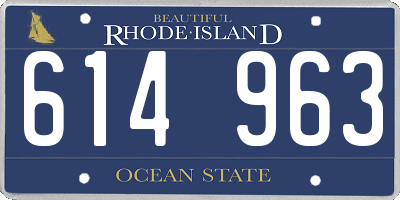 RI license plate 614963