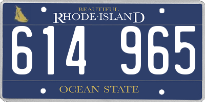 RI license plate 614965