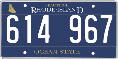 RI license plate 614967