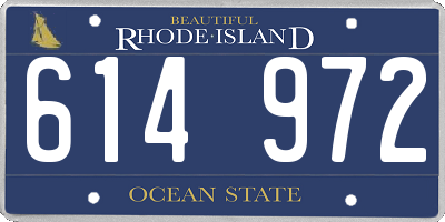 RI license plate 614972