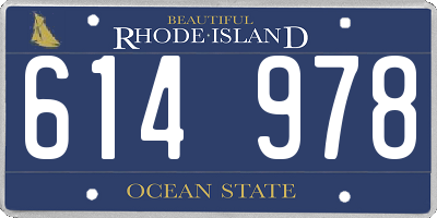 RI license plate 614978