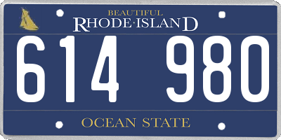 RI license plate 614980