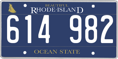 RI license plate 614982