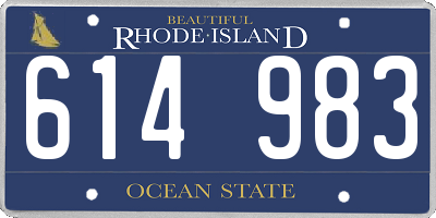 RI license plate 614983
