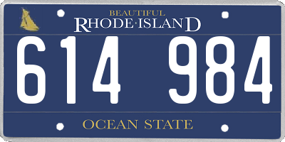 RI license plate 614984