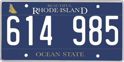 RI license plate 614985