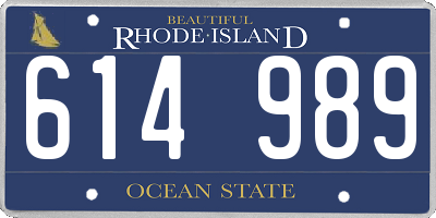 RI license plate 614989