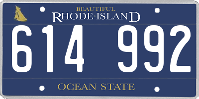 RI license plate 614992