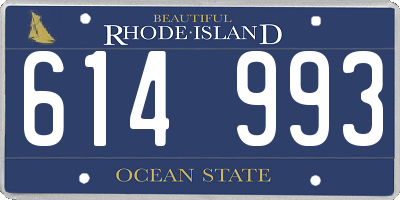 RI license plate 614993