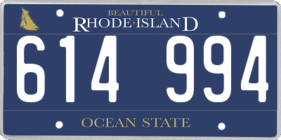 RI license plate 614994