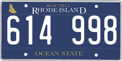 RI license plate 614998