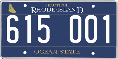 RI license plate 615001