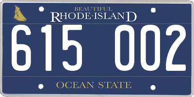RI license plate 615002