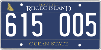 RI license plate 615005