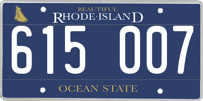RI license plate 615007