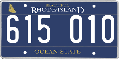 RI license plate 615010