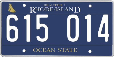 RI license plate 615014