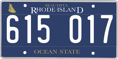 RI license plate 615017