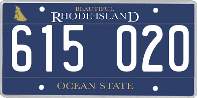 RI license plate 615020