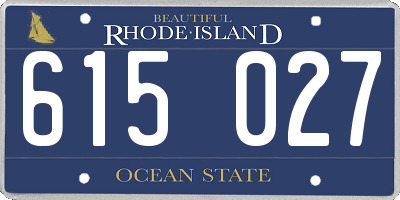 RI license plate 615027