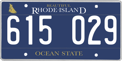 RI license plate 615029
