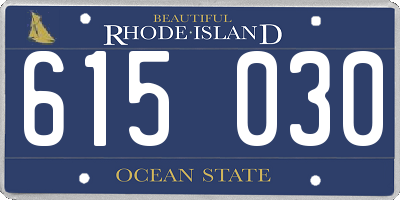 RI license plate 615030